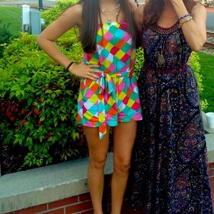 Multicolor romper with pockets